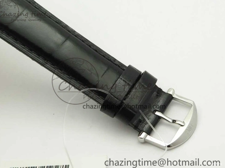 MIROTIME 0309 Portofino Automatic SS FKF 1:1 Best Edition White Dial RG Markers on Black Leather Strap A Stretchable 7141